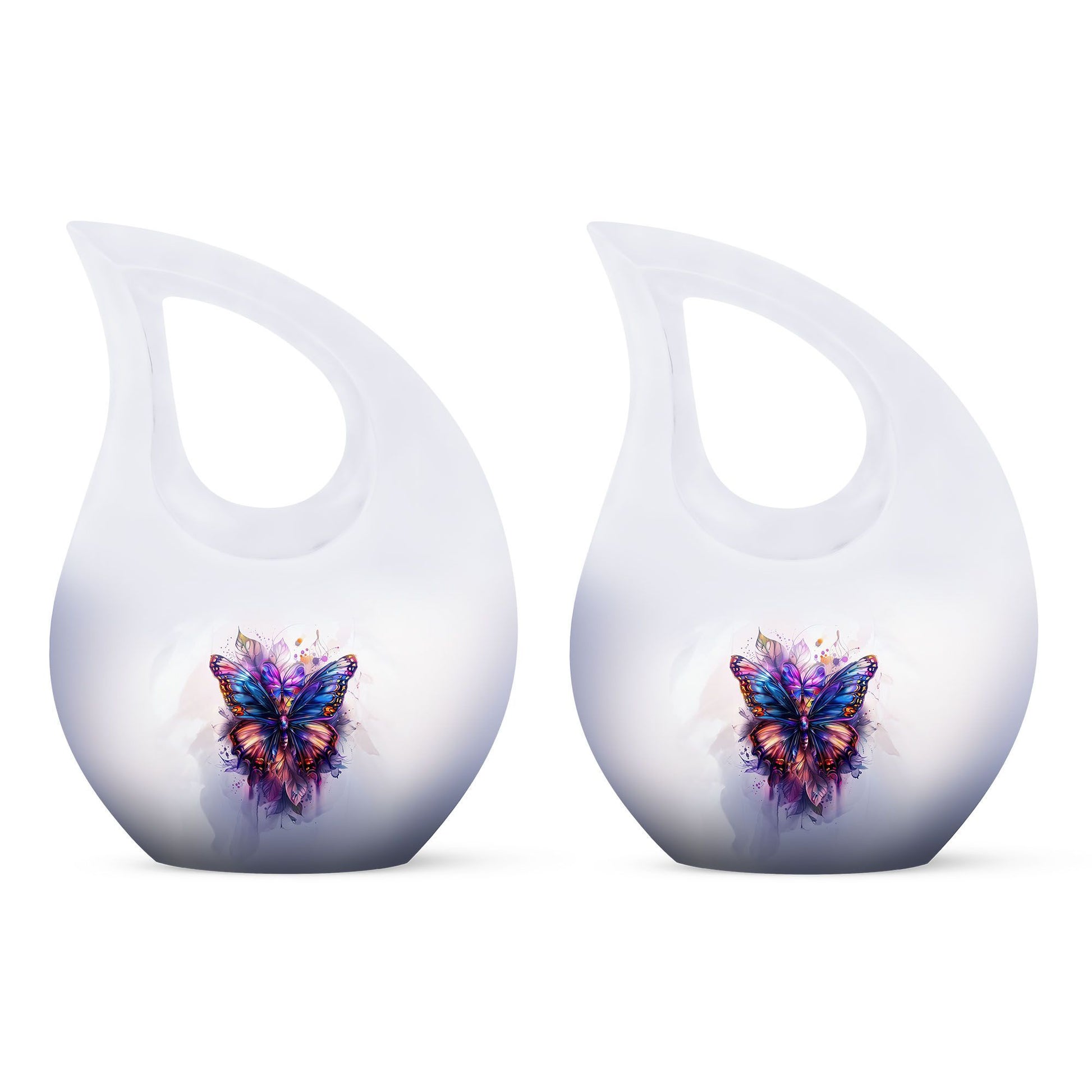 10-inch Large Butterfly Urn, Aluminum Cross Drop Design,