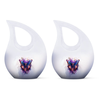 10-inch Large Butterfly Urn, Aluminum Cross Drop Design,