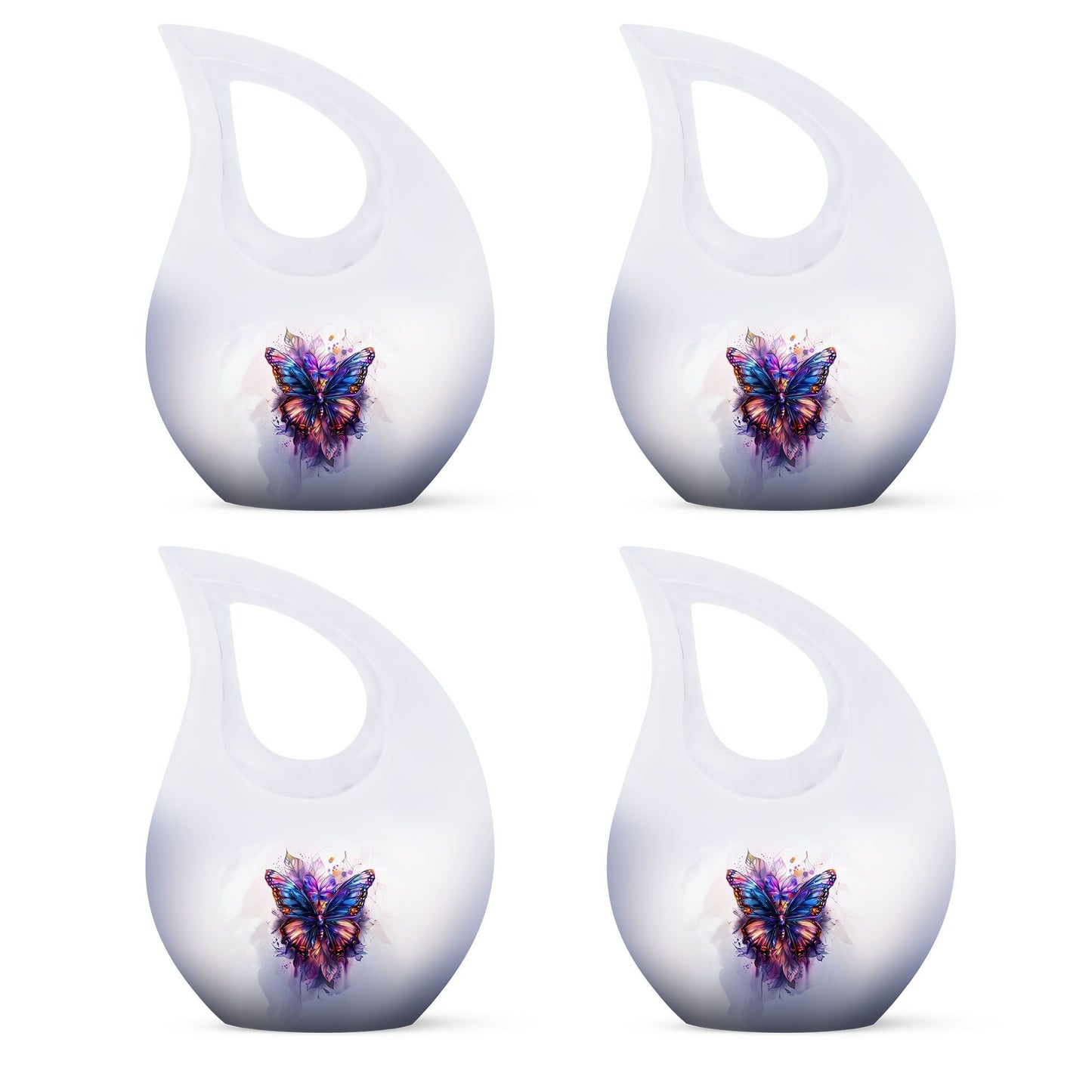 10-inch Large Butterfly Urn, Aluminum Cross Drop Design,