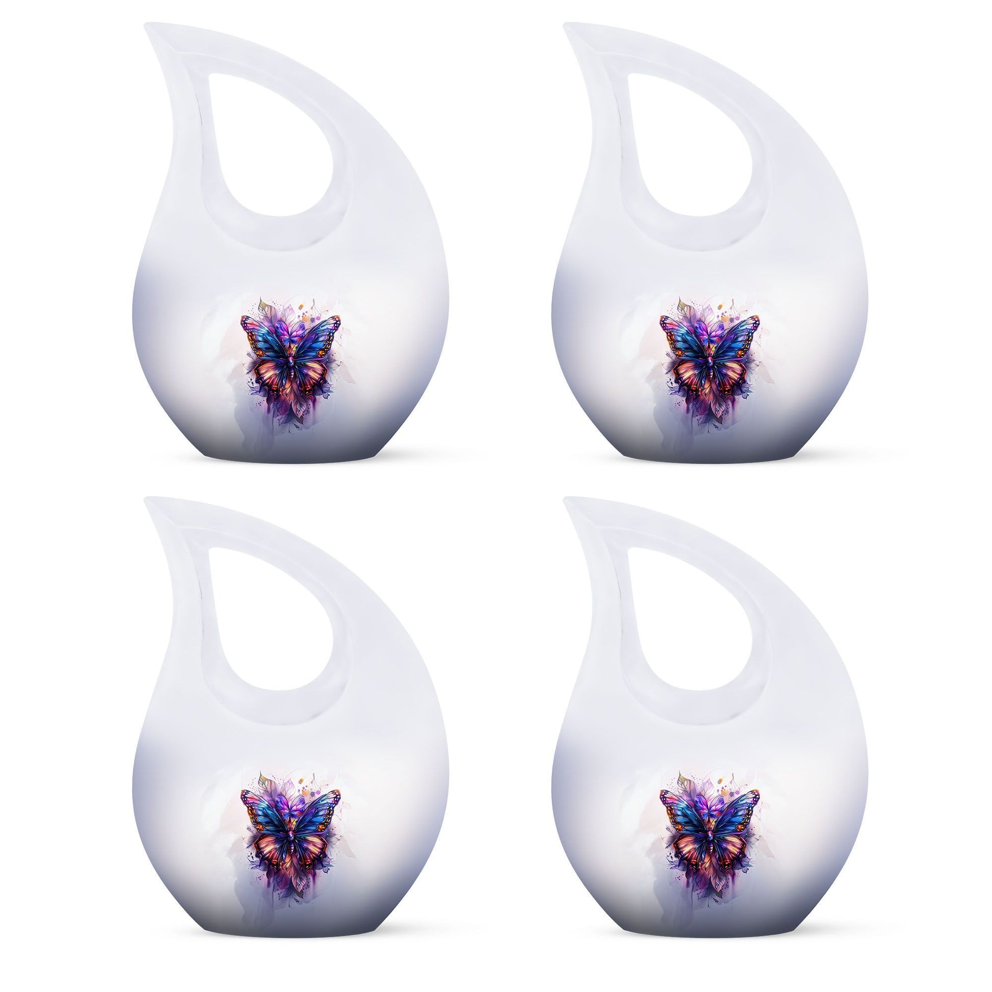10-inch Large Butterfly Urn, Aluminum Cross Drop Design,