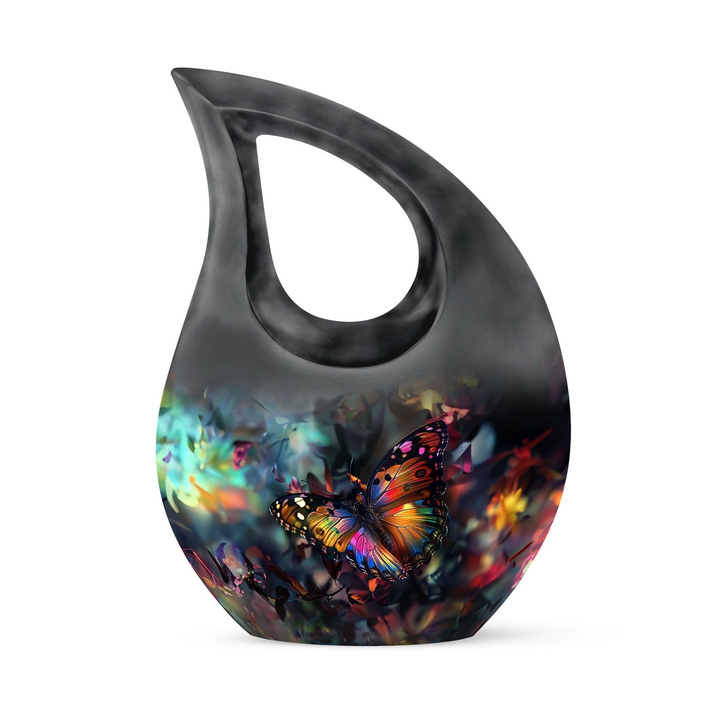 10-inch Butterfly themed Cross Drop design Urn
