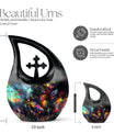 10-inch Butterfly themed Cross Drop design Urn