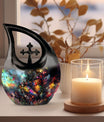 10-inch Butterfly themed Cross Drop design Urn