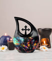 10-inch Butterfly themed Cross Drop design Urn
