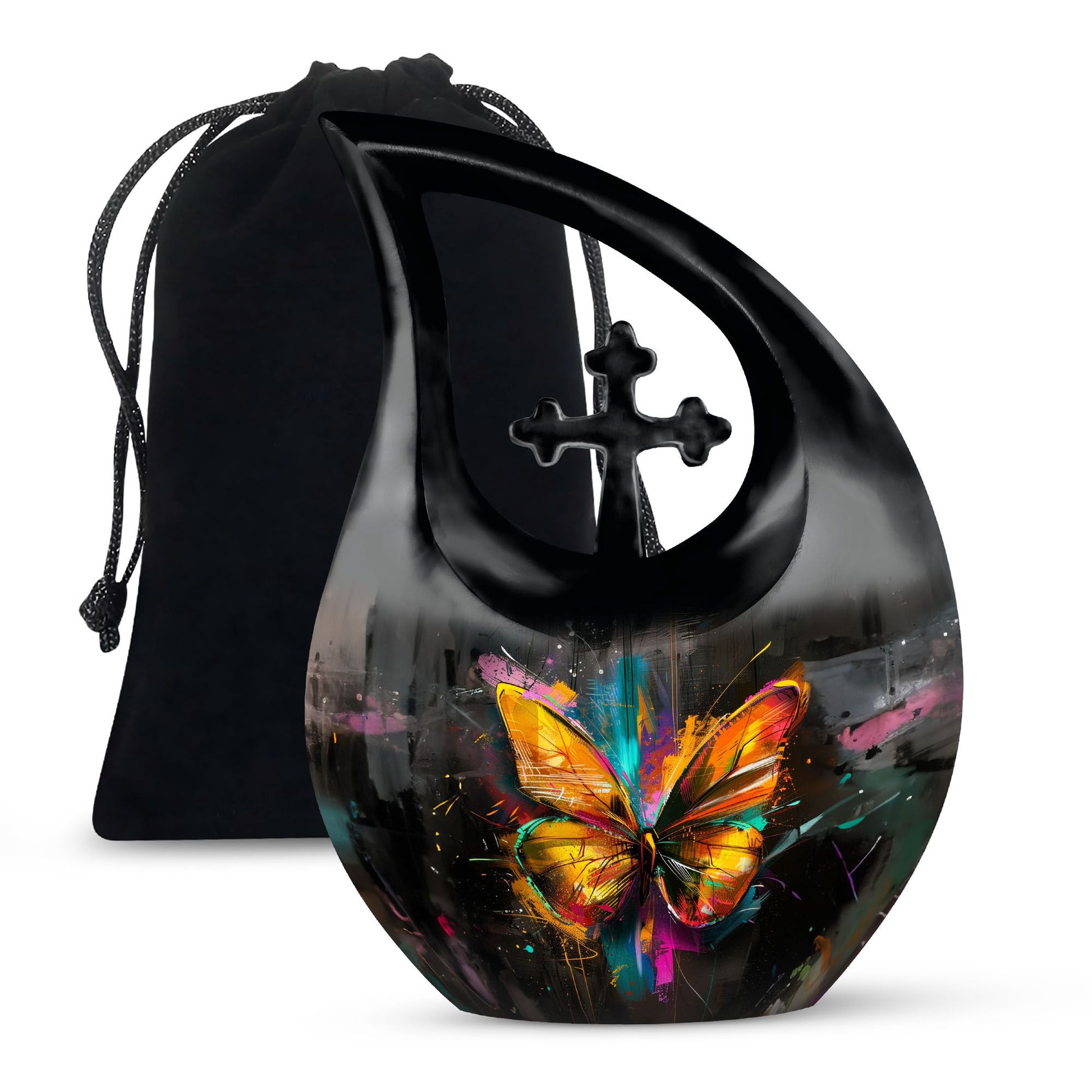 10-inch Cross Drop Butterfly Urn, Customizable Aluminium Urn for Dad's ashes