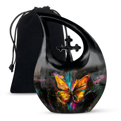 10-inch Cross Drop Butterfly Urn, Customizable Aluminium Urn for Dad's ashes