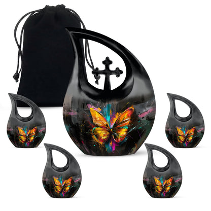 10-inch Cross Drop Butterfly Urn, Customizable Aluminium Urn for Dad's ashes