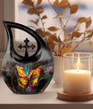 10-inch Cross Drop Butterfly Urn, Customizable Aluminium Urn for Dad's ashes