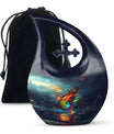 10-inch butterfly-themed Cross Drop urn