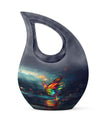 10-inch butterfly-themed Cross Drop urn