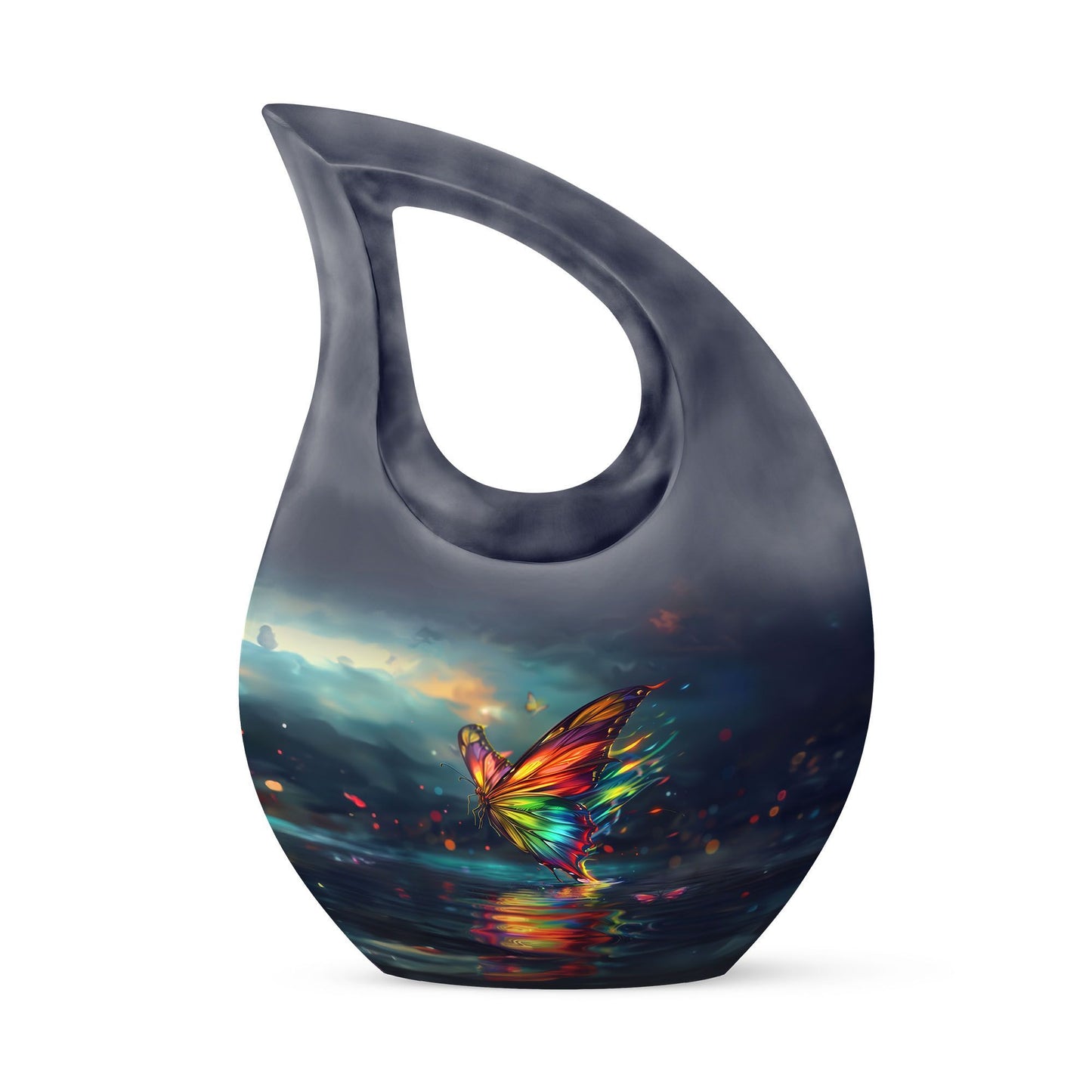10-inch butterfly-themed Cross Drop urn