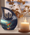 10-inch butterfly-themed Cross Drop urn
