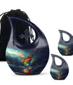 10-inch butterfly-themed Cross Drop urn
