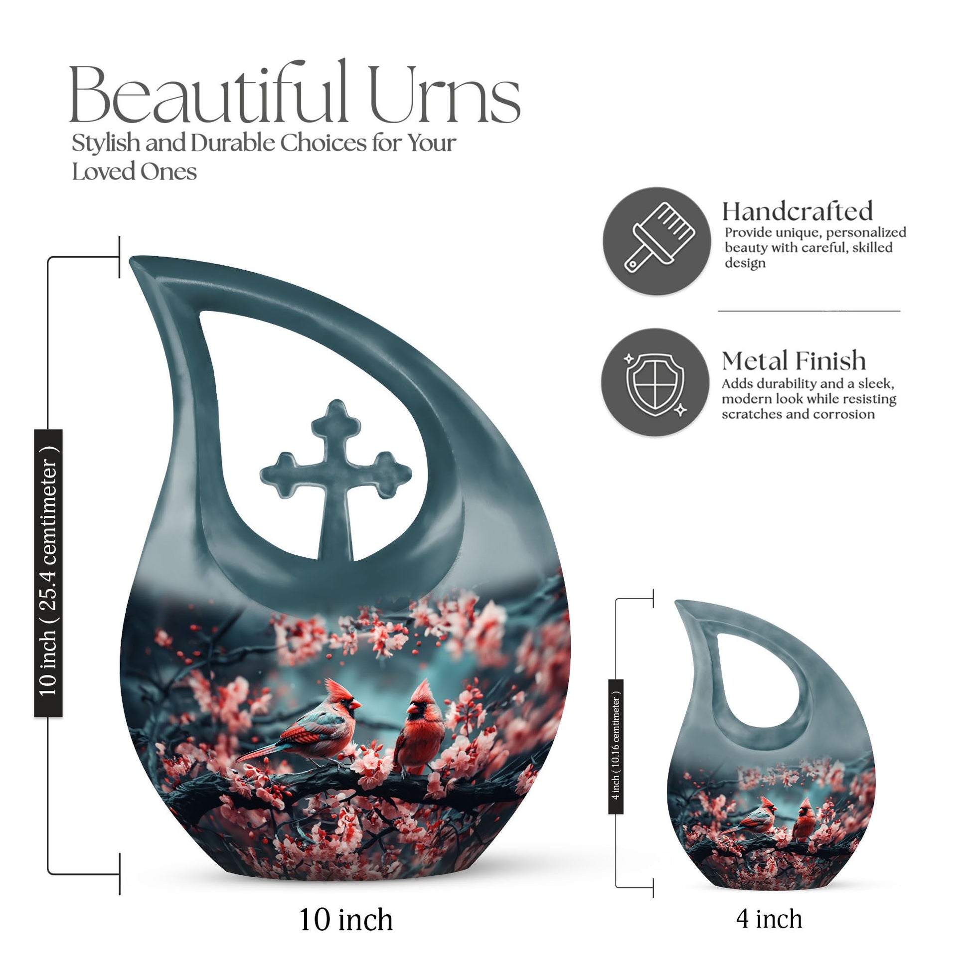 Butterfly urn with Cross Drop design 