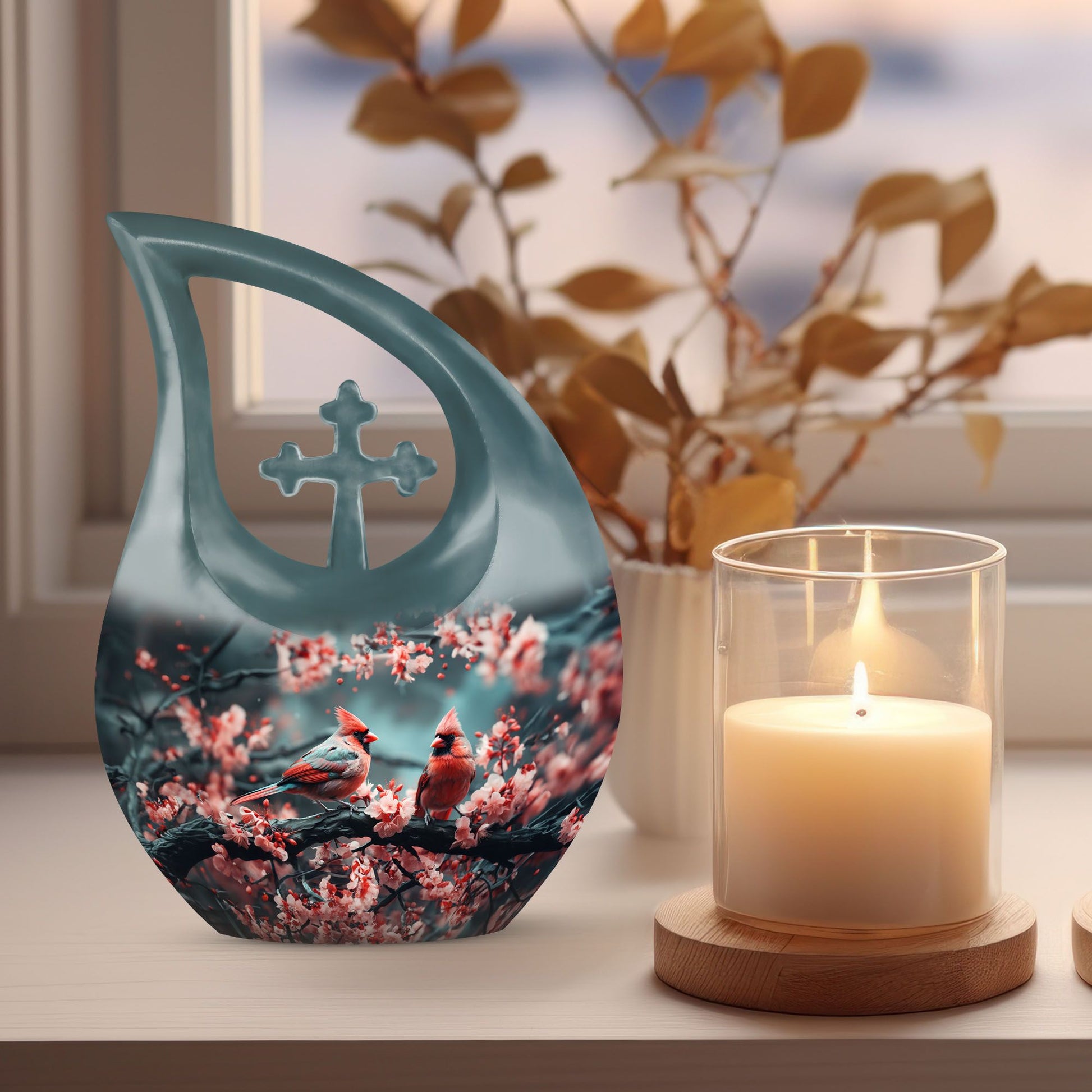 Butterfly urn with Cross Drop design 