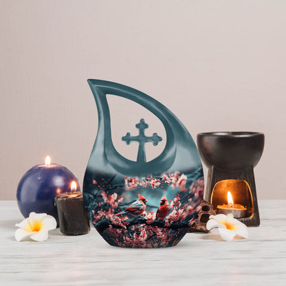 Butterfly urn with Cross Drop design 