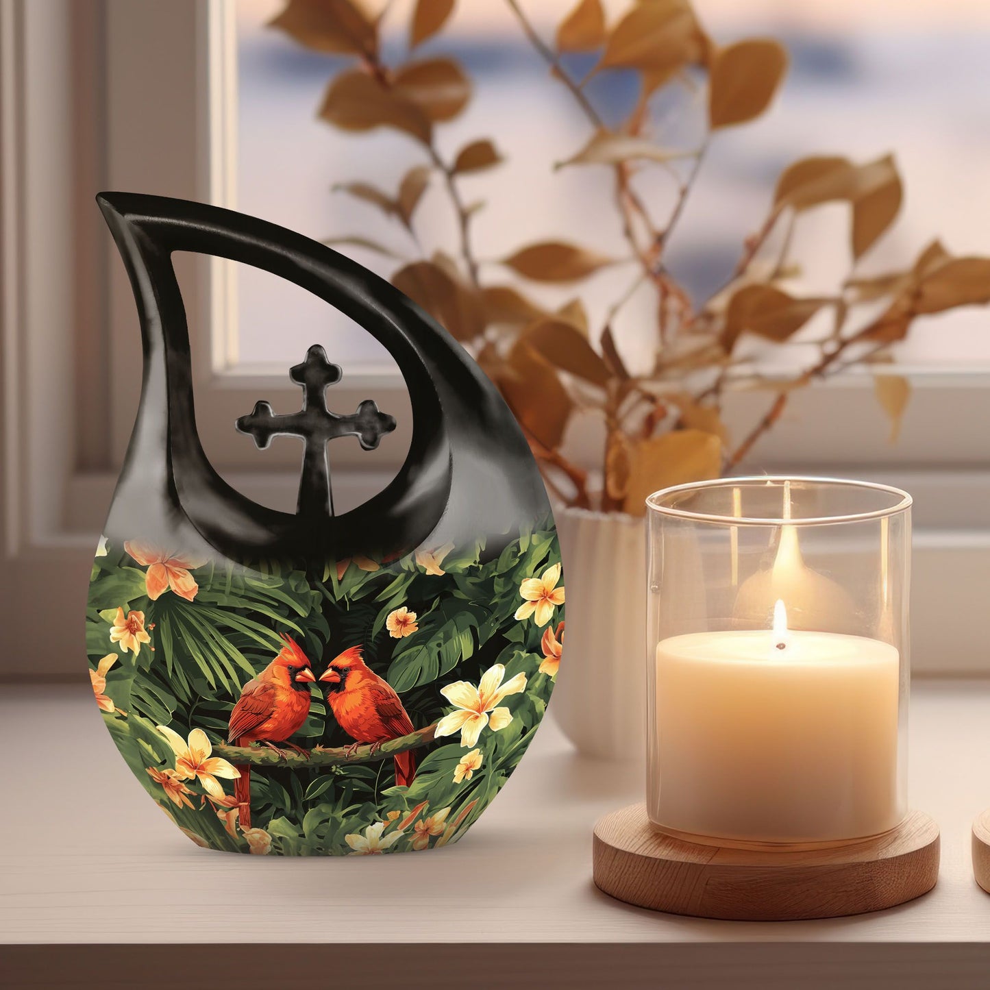 10-inch Cardinal Bird urn from Urns 