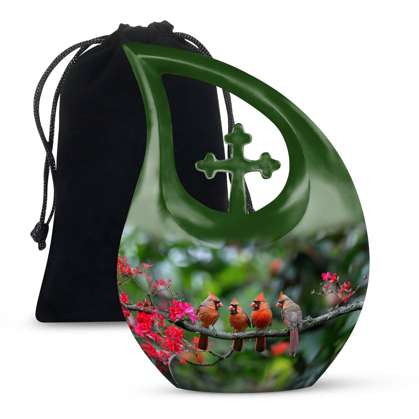10 Inch Cardinal Bird Urn 