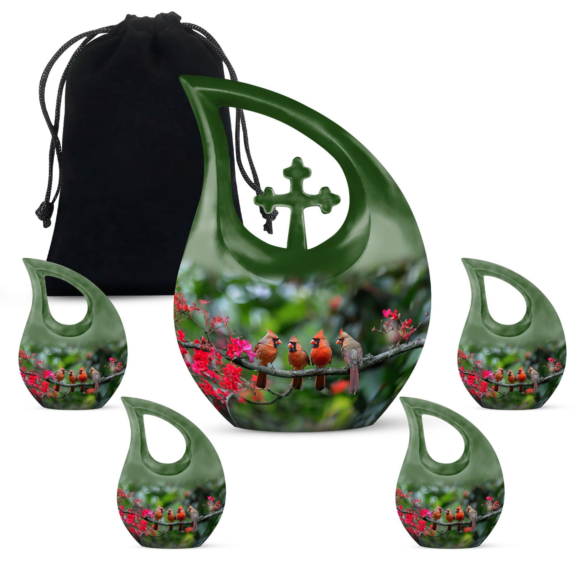 10 Inch Cardinal Bird Urn 