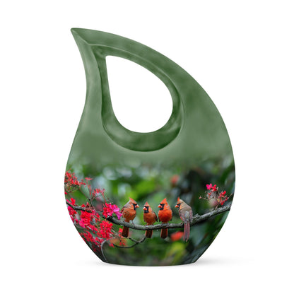 10 Inch Cardinal Bird Urn 