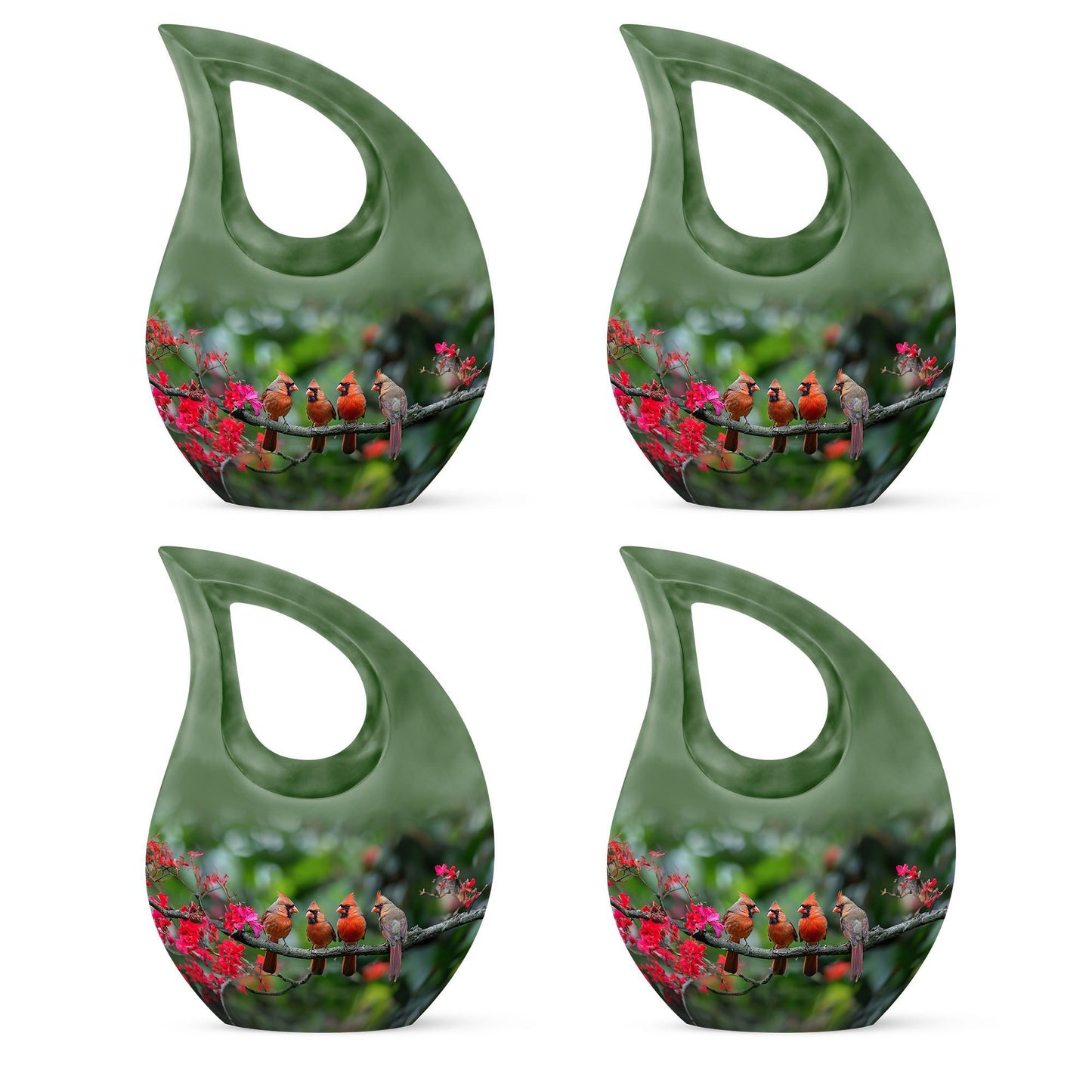 10 Inch Cardinal Bird Urn 