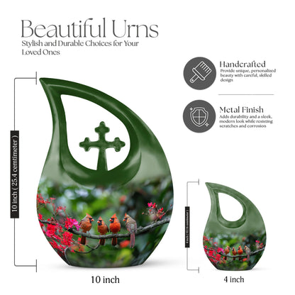 10 Inch Cardinal Bird Urn 