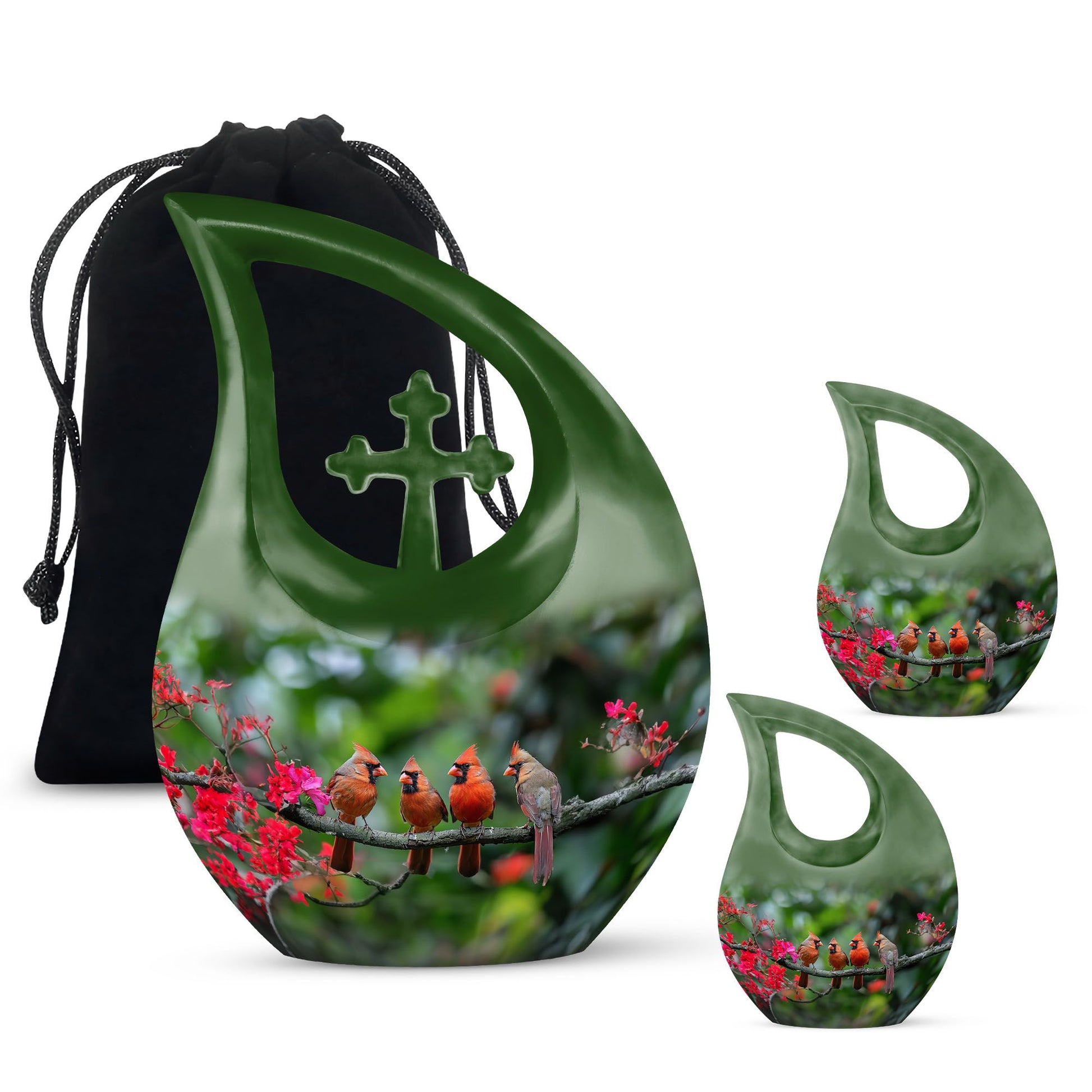 10 Inch Cardinal Bird Urn 