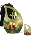 Cardinal Bird Theme Large Urn With 1 Keepsake Urn