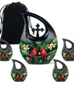 Customized Cardinal Bird Urn with Cross Drop Design 