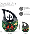 Customized Cardinal Bird Urn with Cross Drop Design 