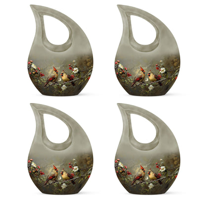 Cardinal Bird theme Cross Drop urn 