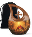 Cardinal Bird Cross Drop Design memorial urn