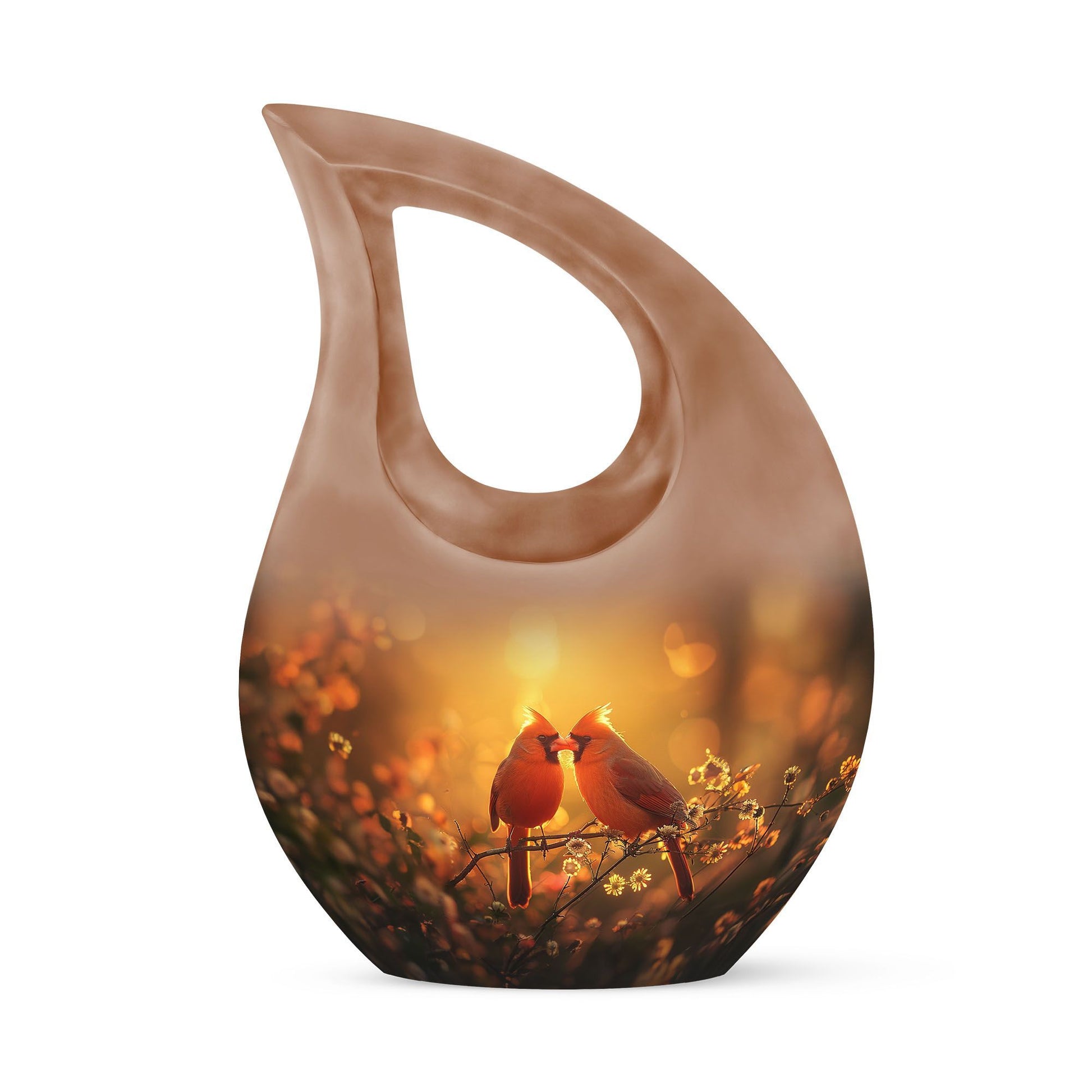 Cardinal Bird Cross Drop Design memorial urn