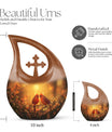 Cardinal Bird Cross Drop Design memorial urn