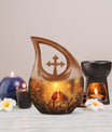 Cardinal Bird Cross Drop Design memorial urn