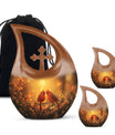 Cardinal Bird Cross Drop Design memorial urn