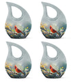 10-inch Cardinal Bird Themed Cross Drop Memorial Urn, 