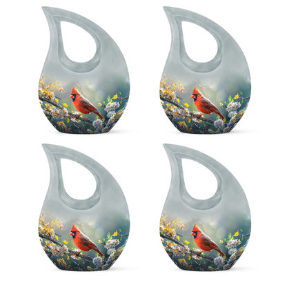 10-inch Cardinal Bird Themed Cross Drop Memorial Urn, 