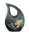 10-inch Cardinal Bird themed Cross Drop memorial urn 
