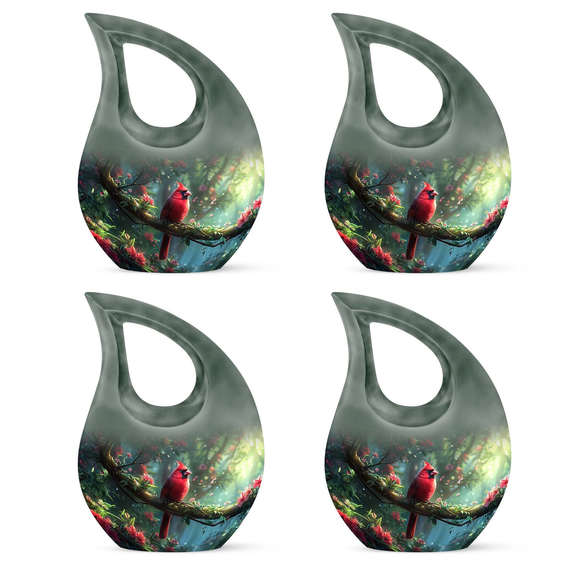 Custom Cardinal Bird Cross Drop urn 