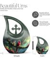 Custom Cardinal Bird Cross Drop urn 