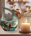 Custom Cardinal Bird Cross Drop urn 