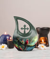 Custom Cardinal Bird Cross Drop urn 