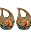 10 Inch Cardinal Bird theme Cross Drop Extra Large Urn 