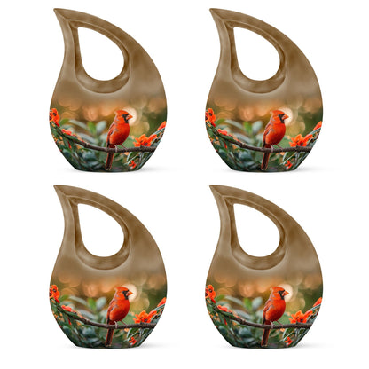 10 Inch Cardinal Bird theme Cross Drop Extra Large Urn 