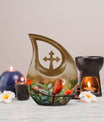 10 Inch Cardinal Bird theme Cross Drop Extra Large Urn 