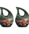 10-inch Cardinal Bird urn with cross-drop design