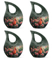 10-inch Cardinal Bird urn with cross-drop design