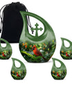 10-inch Cross Drop design Cardinal Bird Metal Cremation Urn,
