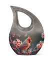 Affordable 10 Inch Cardinal Bird Urn with Cross Drop Design